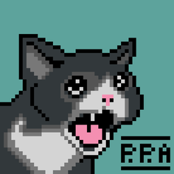 Crying cat meme in pixel art form by
PixelPandaArts